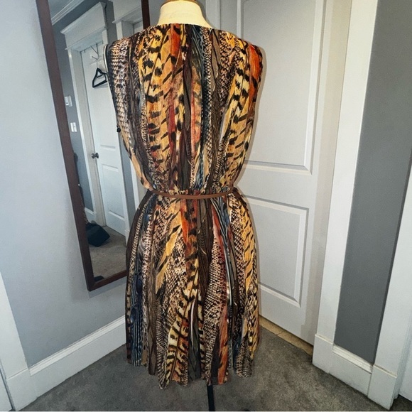 Calvin Klein Reptile Snake Animal Print Multi Color Sleeveless Dress size 12 - Picture 4 of 11